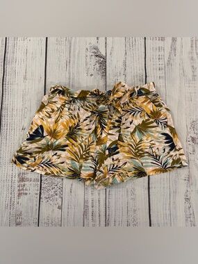 Jessica Simpson Ellown Tie Waist Shorts Women's L. Tropical Belted High Rise